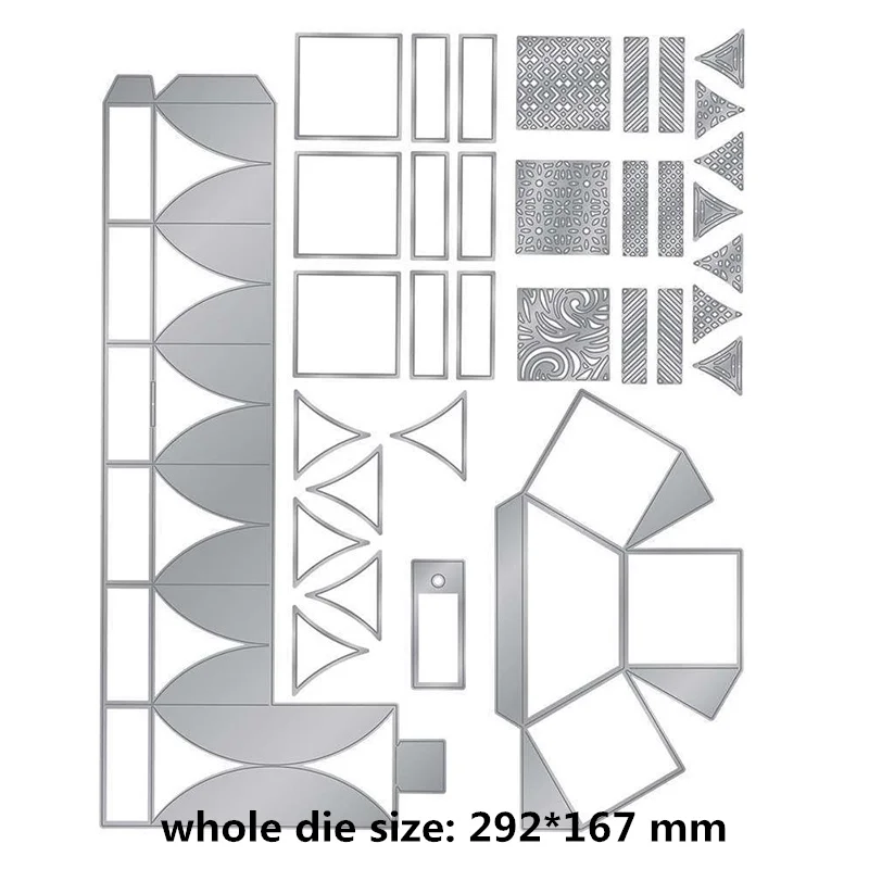 Troqueles de Metal en forma de caja, troqueles de Metal en forma hexagonal, con dise&ntilde;o de p&eacute;talos de caja, para sisas-1