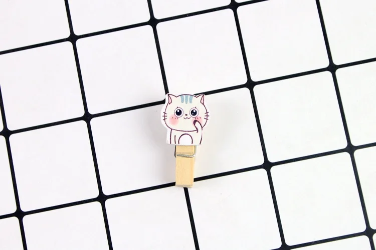 10 шт./упак. Kawaii Cat деревянные клип фото Craft DIY клип подарок с пеньковой веревкой