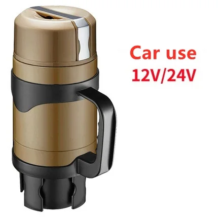 Champagne gold Автомобильный чайник, кружка, 100 градусов, 12 В, кипяченая вода, универсальная нагревающая чашка, 24 В, электрический водонагреватель для грузовика - Цвет: Champagne gold
