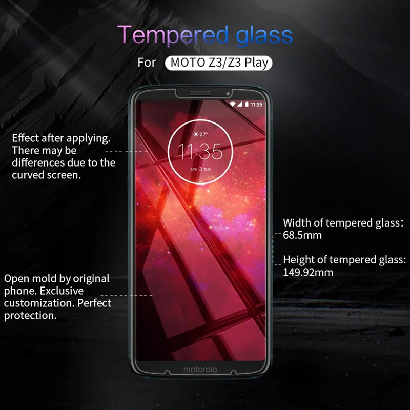 Wangcangli 2.5D закаленное стекло для Motorola Z3 играть телефон защитная пленка 0 3 мм ультра