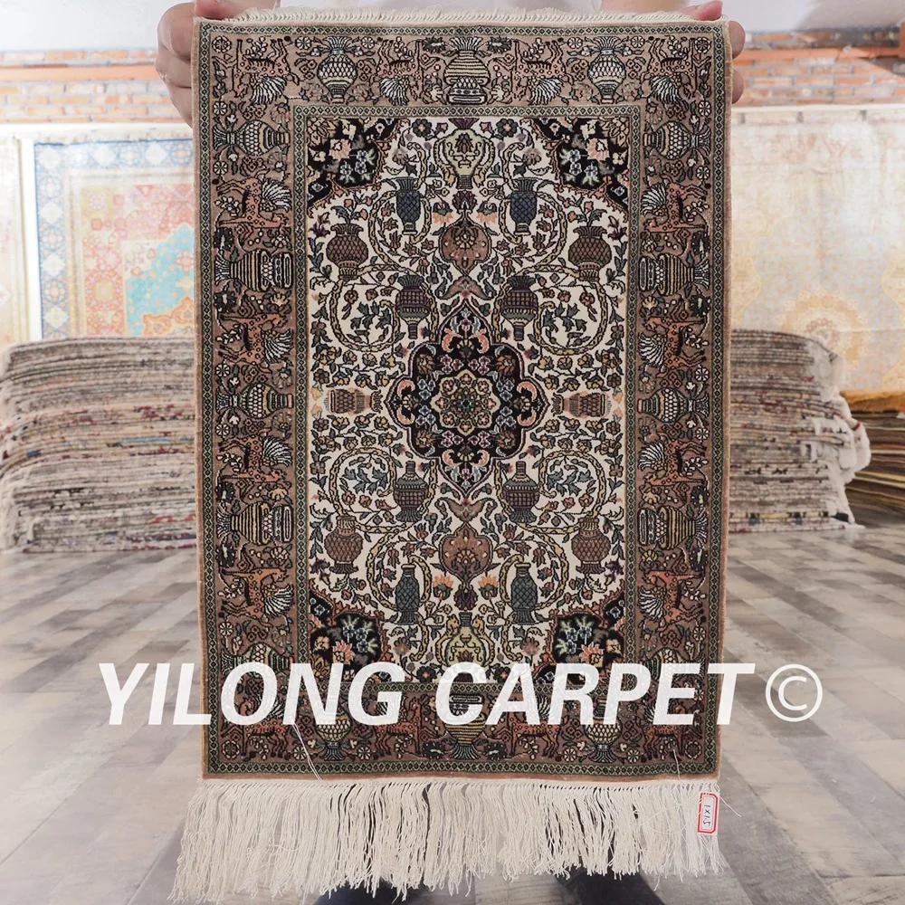 Yilong 1 'x 5' 500 линий Кум шелковый ковер традиционная Восточная мечеть дизайн