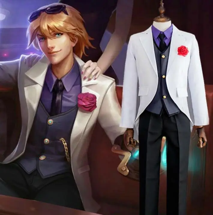 

Game LOL Cosplay Costume The Prodigal Explorer Debonair Ezreal Cosplay Costume Wig Glass Party Role Play Halloween role play