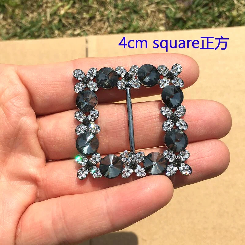 

grey glass crystal square buckle for belt big scarf rhinestone buckle strass applique for shoes ornaments garment accessory