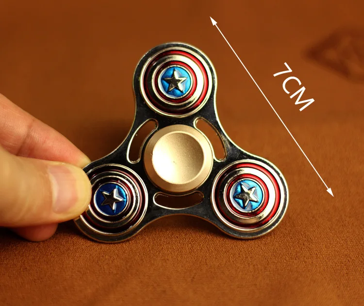 Капитан Мстители Супермен Человек-Паук Бэтмен Флэш-Сплав Металла Handspinners
