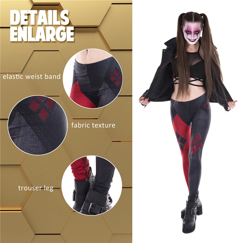 

Diamond Queen Black Print Women Leggings Fitness Breathable Perspiration Quick Drying Leggins High Elasticity Trouser Pants