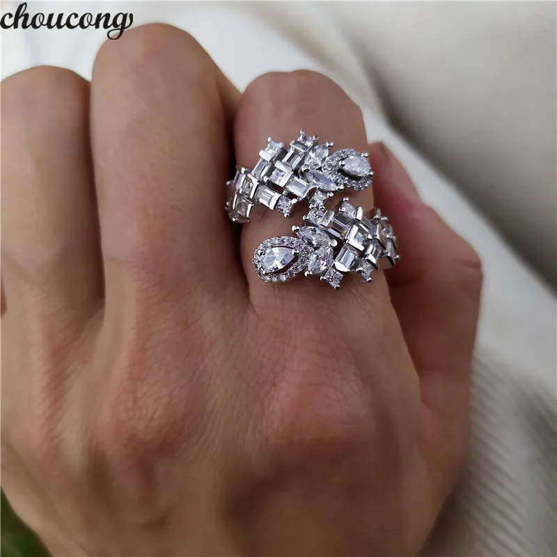 Винтажное кольцо обещания choucong из стерлингового серебра 925 пробы AAAAA с фианитом