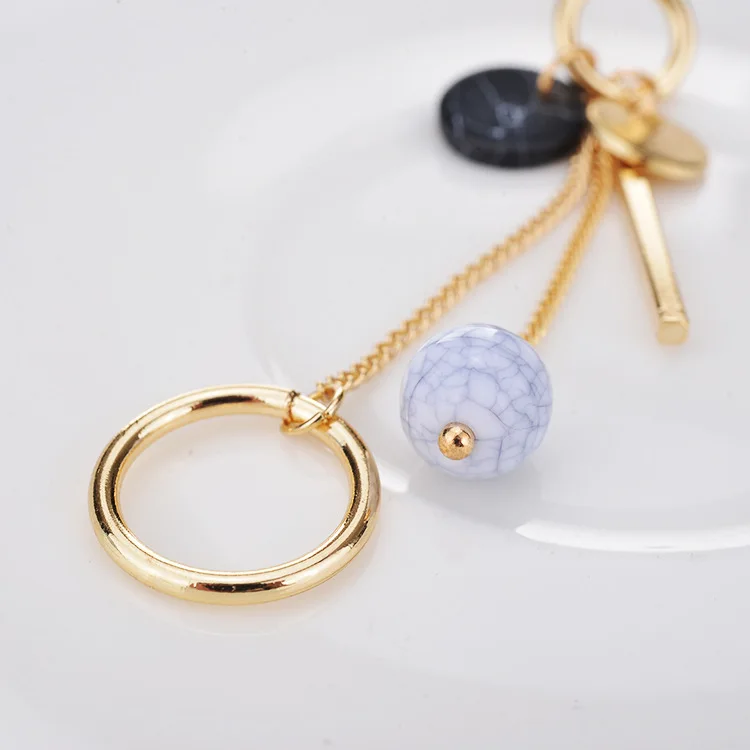 Ltumbe Boho из натуральных круглых камней бусины мяч кисточкой серьги для женщин