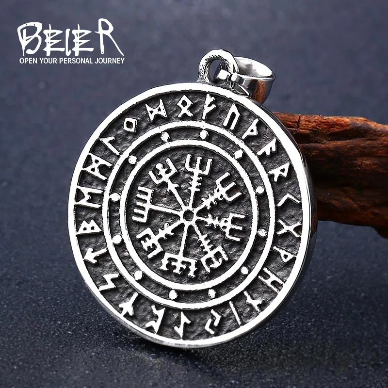 Кулон Vegvisir от Beier кулон из нержавеющей стали 316L амулет ожерелье Valknut Odin в