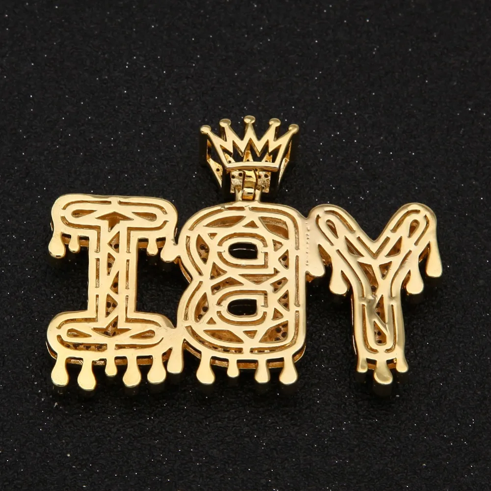 Hip Hopking collier hommes personnaliser gotte a cop initial lettre pendentif en argent или rose commission what gem cub | Украшения и