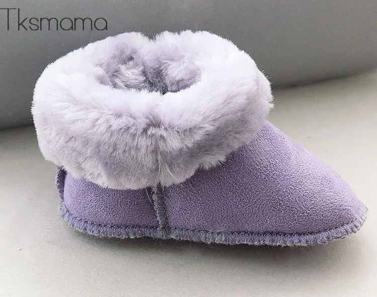 Модная дизайнерская Детская меховая шерстяная обувь Зимняя Толстая для