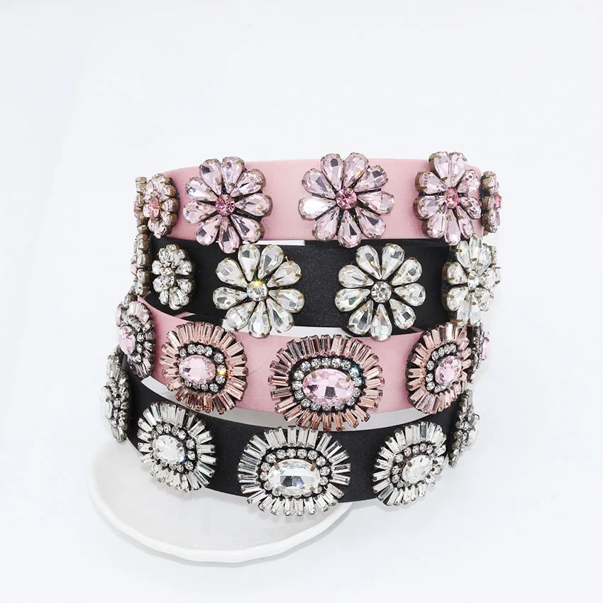 

New Fashion simple rhinestone headband Baroque headband rhinestone color luxury geometric wild fashion bridal hair 772