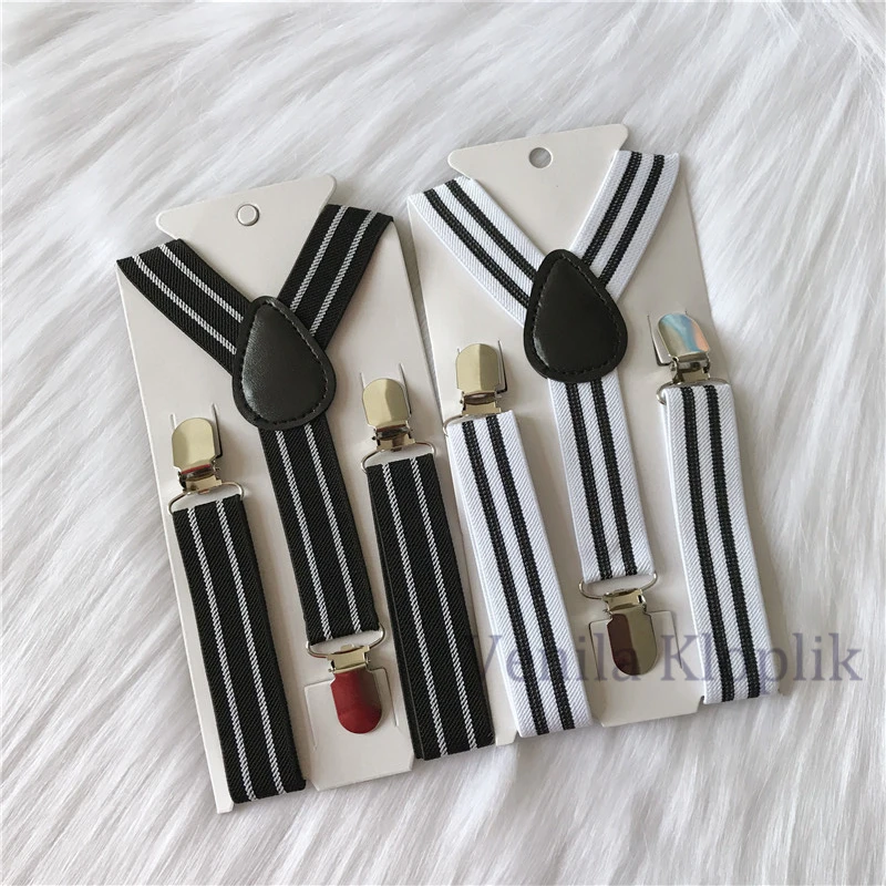 Детские модные подтяжки в полоску подвесной зажим для маленьких мальчиков на