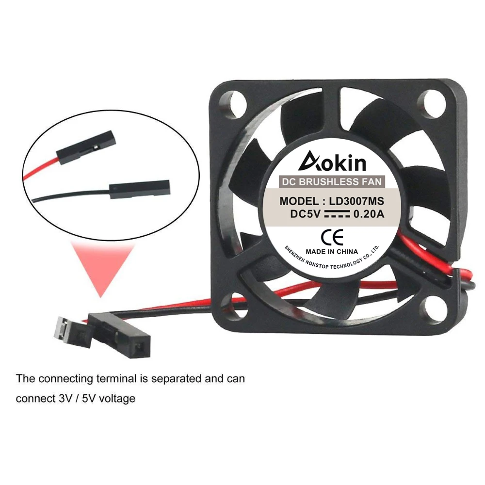 Охлаждающий вентилятор 5 в 3 0 2 а для Raspberry Pi Model B + / 2/ с винтами детали|Аксессуары