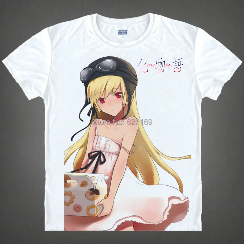 Японская аниме футболка Monogatari хлопковая рубашка Hitagi senjogaхара Mayoi косплей