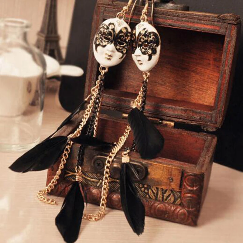 1 пара длинные серьги кисточки с перьями|earrings halloween|earrings picsearring storage |