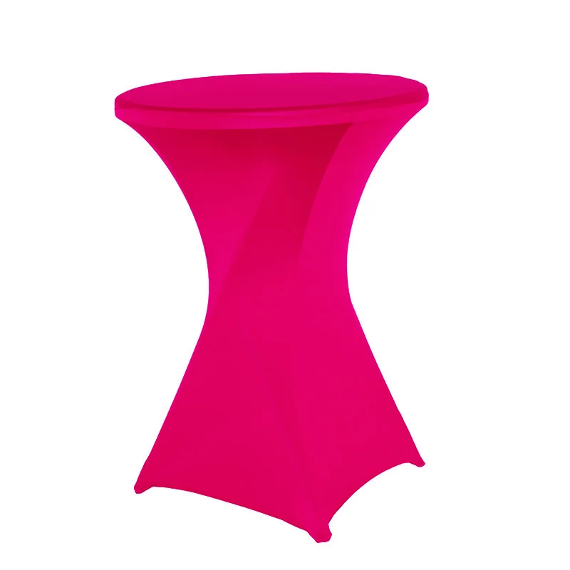 Fuchsiap Pink Высококачественная Белая лайкра Коктейль скатерть для свадьбы, памятные события Банкетный отель вечерние украшения скатерть из спандекса - Цвет: Fuchsiap Pink