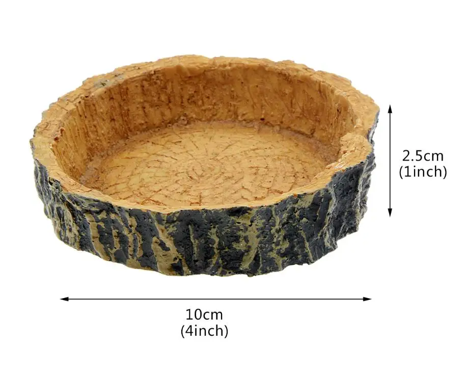 brown turtle plate Черепаха кормления плиты Clambing Reptile дерево Еда блюдо чаша черепаха Gecko подачи воды плиты Террариум черепаха-Декор подачи Bowl - Цвет: brown turtle plate