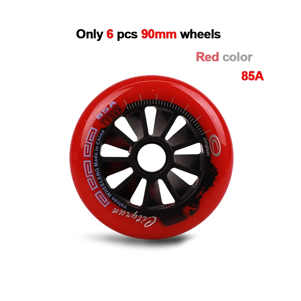 red 90mm 6pcs JK Cityrun Inline Скорость коньки колеса 85A 100/110/90 мм Профессиональный 6 или 8 шт. Катание на коньках ролика для Пижама-комбинезон для детей, Patins LZ49 - Цвет: red 90mm 6pcs
