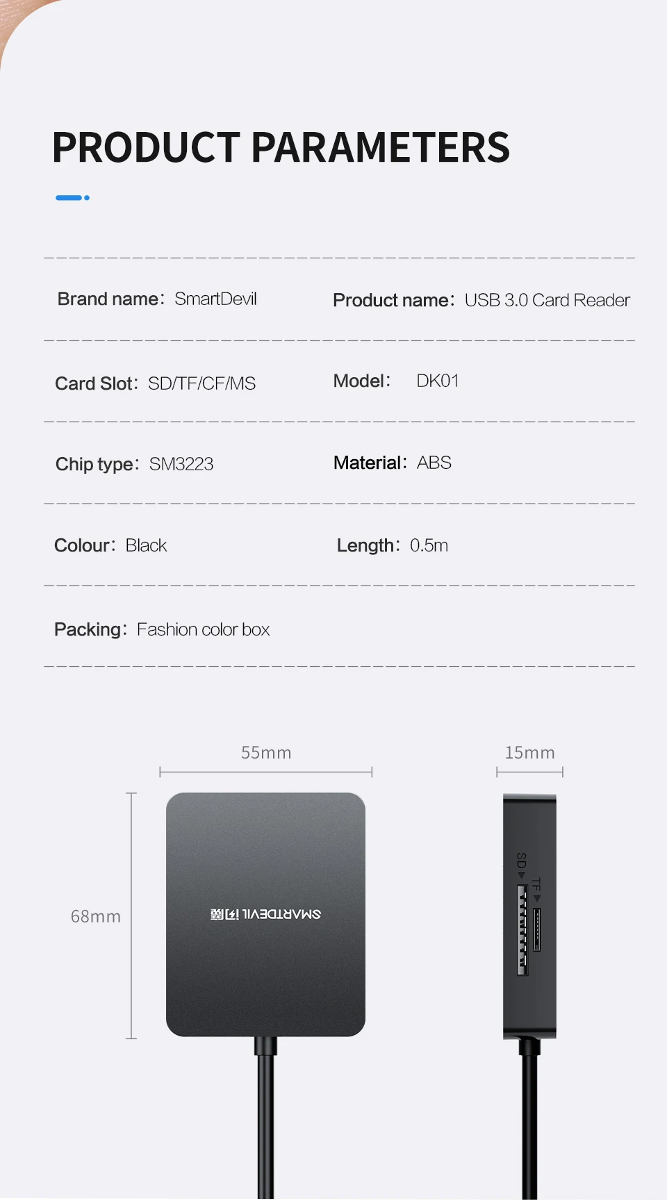 Считыватель карт SmartDevil USB 3,0 все в одном SD UCB SD TF CF/ms Compact Flash смарт-карта памяти адаптер USB OTG SD кардридер