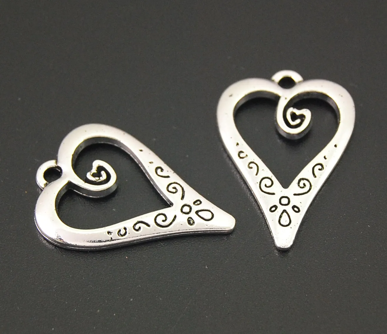 20 шт. цвет серебристый Φ ручная работа 25x12 мм A2174|heart charm pendant|charm pendantpendants for jewelry making |