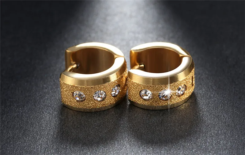 Маленькие круглые серьги Mostyle из нержавеющей стали без содержания свинца и никеля, покрытые блестящими фианитами, серьги-кольца в стиле панк-рок для женщин и мужчин