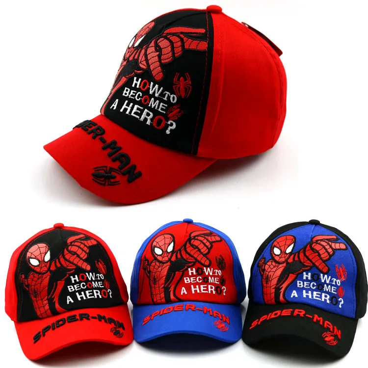 Паук мультфильм Дети Кепки вышивка хлопок Бейсбол мальчик девочка хип хоп Hat