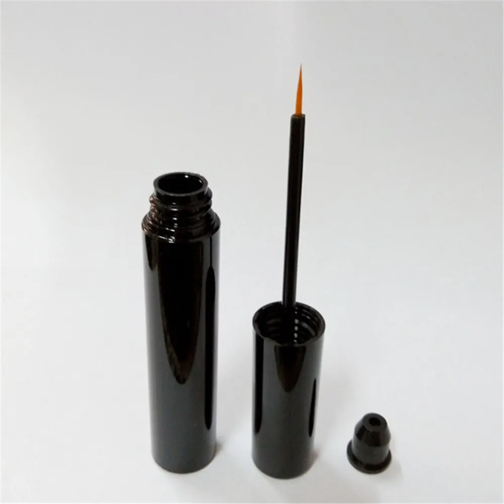 100ps/lot 4ml empty black eyeliner container bottle tube with brush, make up empty liquid eyeliner bottle applicator bottle