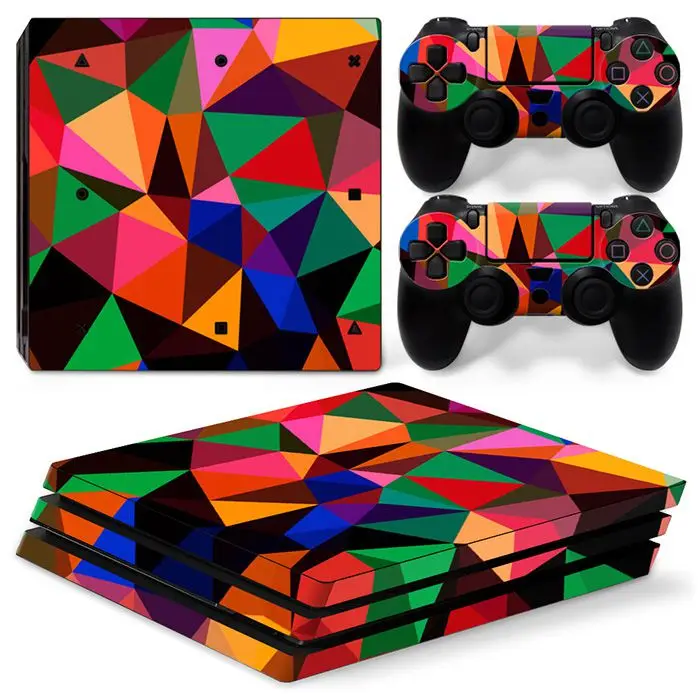 2 Красочные Viny Наклейка Стикеры для PS4 Pro консоли+ 2 кожаная наклейка на контроллер для sony Playstation 4 Pro игровые аксессуары - Цвет: 2