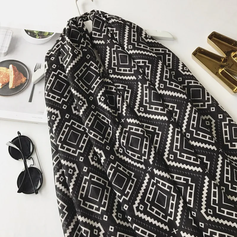 Для женщин Мода Геометрический плед шарф Высокое качество ацтеков бренд Вискоза