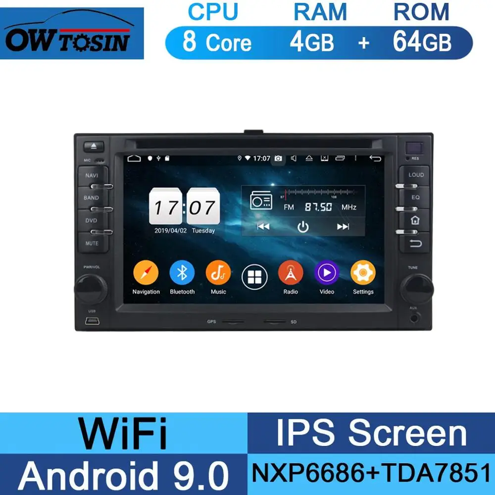 64G " ips 8Core 4G+ 64G Android 9,0 Автомобильный DVD Радио gps Navi для Kia CEED Cerato Carens Carnival Lotze Morning Rio Optima DSP CarPlay - Цвет: 64G