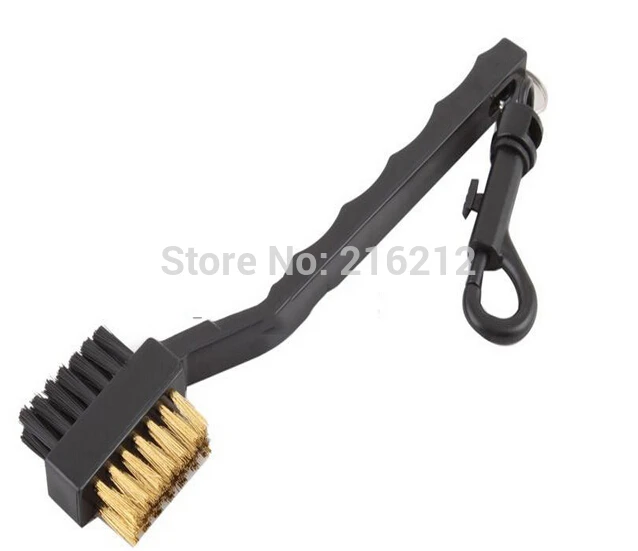 Kopen Fashion Hot Dual Borstelharen Golfclub Penseelreiniger Ball 2 Way Schoonmaak Clip Plastic Groove Jk17