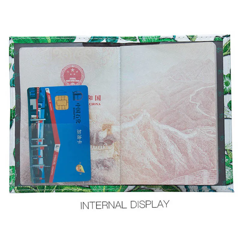 KUDIAN BEAR Women Passport Cover Travel Flower Printing PU Leather Card Holder Ladies Case Porte Carte BIY041 PM49 |