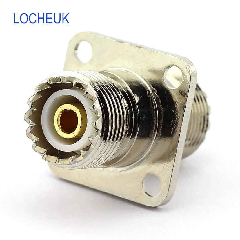 UHF Женский коаксиальный кабель RF разъем SO239 PL259 антенна УВЧ УКВ 4 отверстия фланец адаптер для монтажа на панель