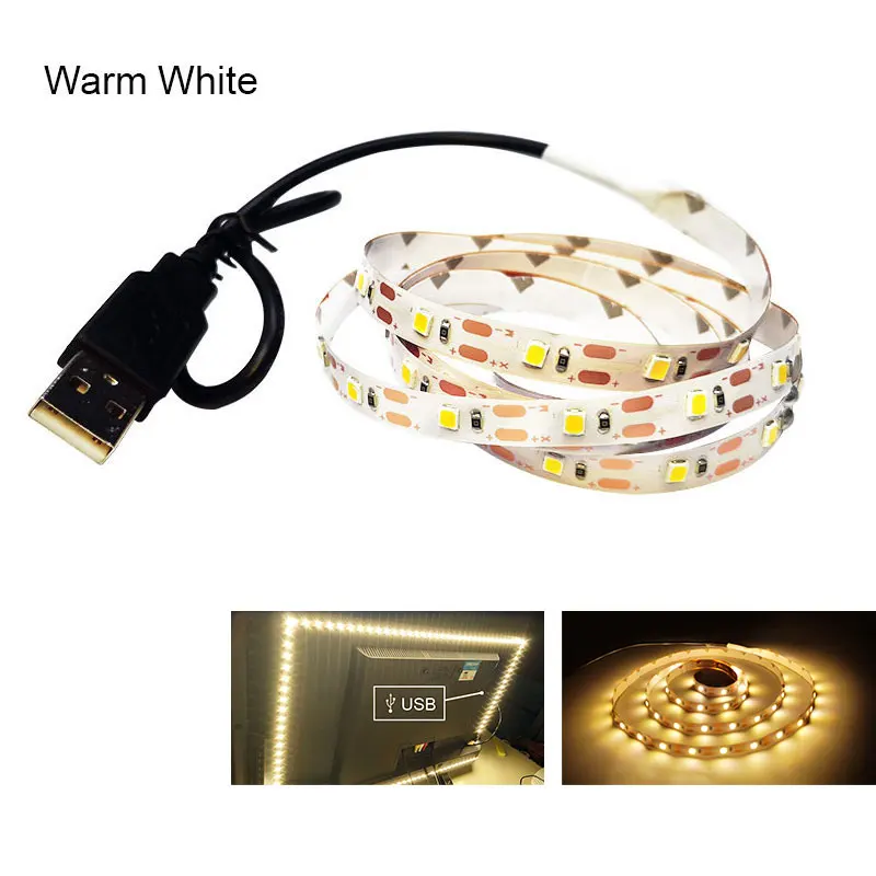 5 В/6 В постоянного тока Светодиодная лента USB RGB 3528 SMD для ТВ/ПК фоновое освещение