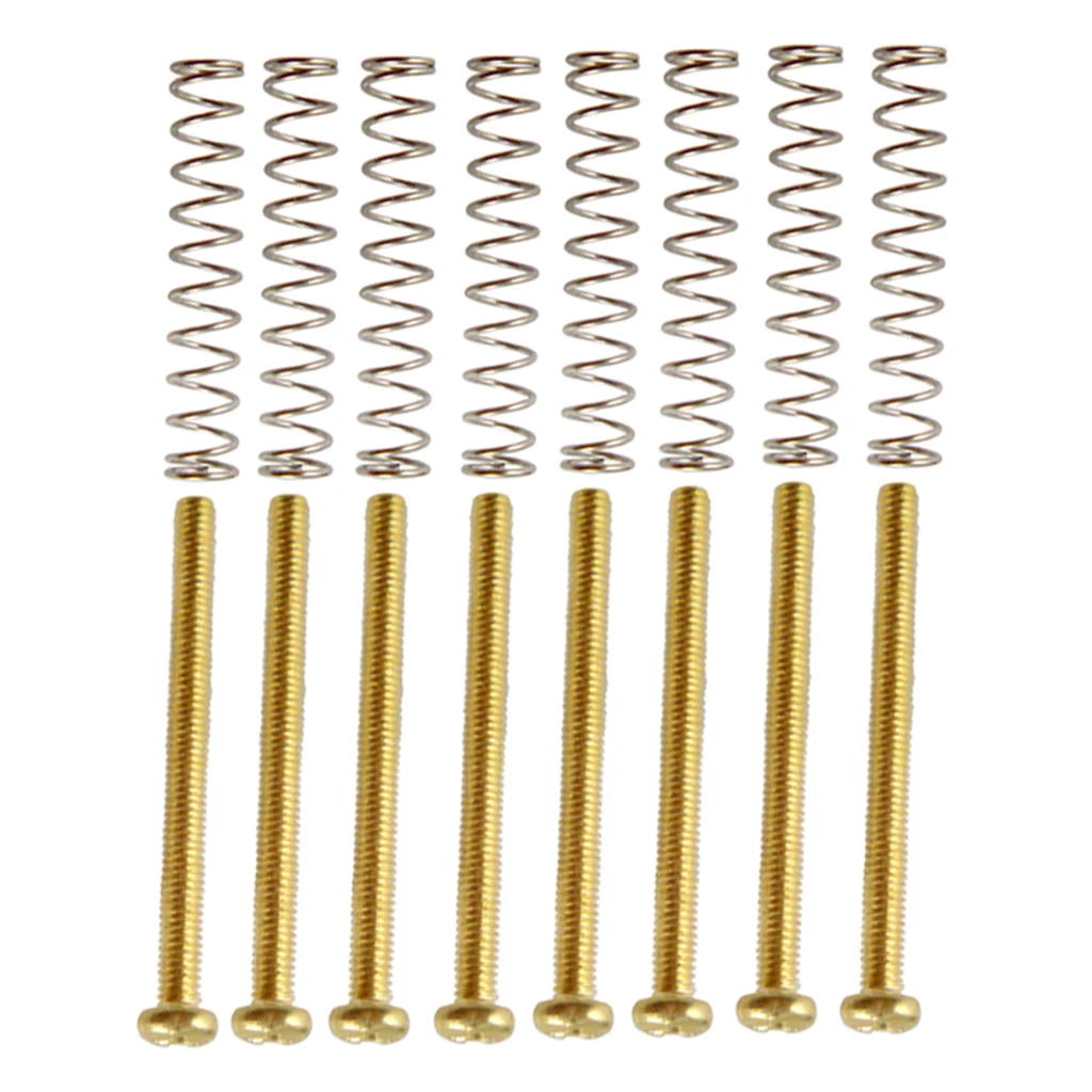8 Pieces Metal Electric Guitar Humbucker Dual Coil Pickup Frame Screws w/ Springs Accessories | Спорт и развлечения