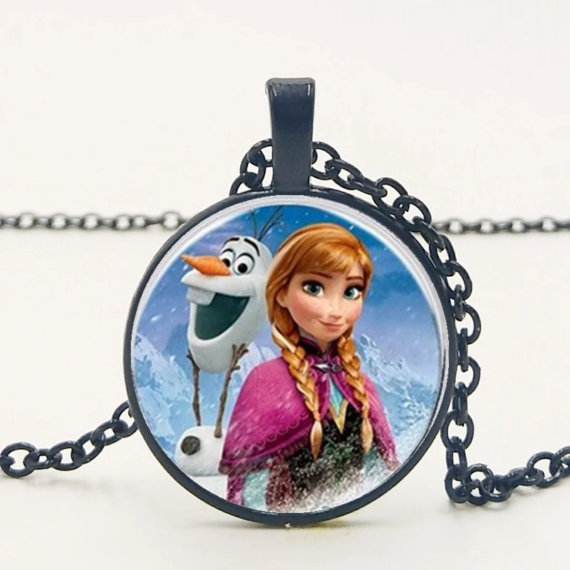 Новая подвеска с Анной подвеской Ge Elsa, ожерелье с изображением героев мультфильмов для девочек, ожерелье с драгоценными камнями, подарок для девочек, цепочка с мультяшным свитером