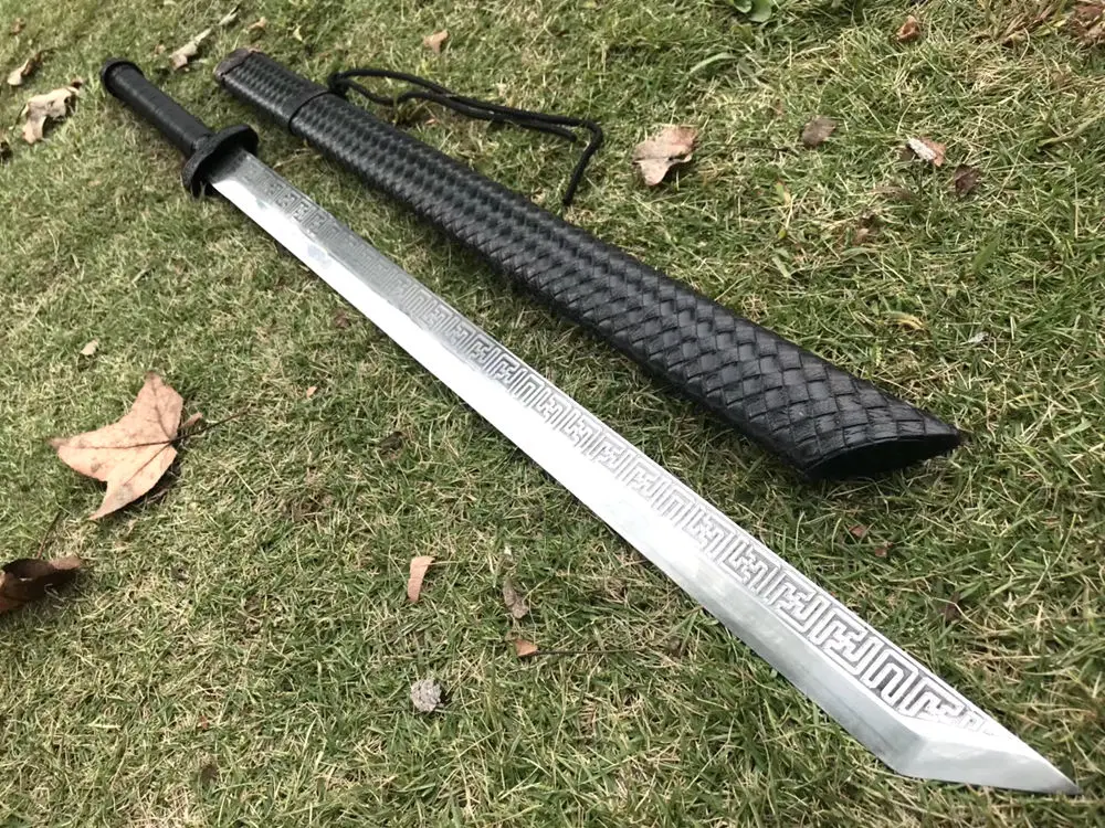 Ручной работы китайский кунг фу Broadsword Цин Дао меч крепкий 60HRC Высокая марганцевая