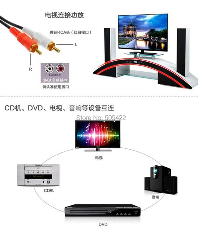 Позолоченный 2 RCA к папа мужчине двойной стерео аудио кабель Шнур DHL доставка |