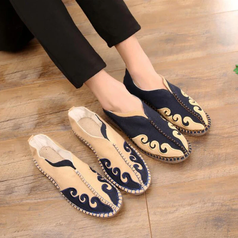 ZFTL мужские парусиновые Лоферы без застежки Этнические Традиционные