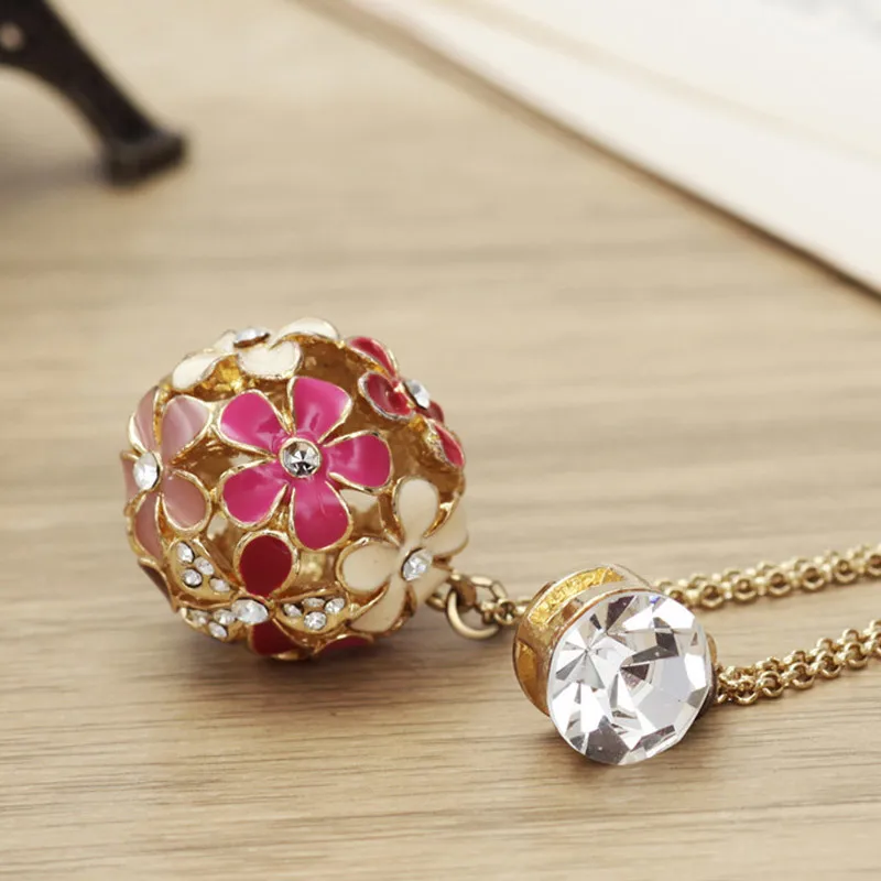 Neoglory multi Слои Чешский горный хрусталь светло желтого золота Цвет цветок кулон