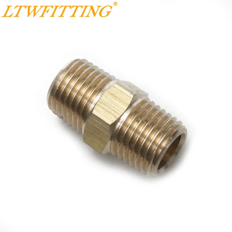 LTWFITTING Латунная Труба шестигранный штуцер для сосков 1/4 дюйма Мужской NPT воздуха