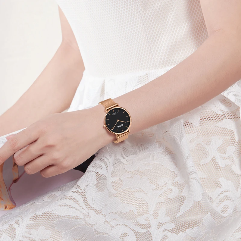 Подлинные наручные часы DOM Роскошные брендовые Для женщин Водонепроницаемый