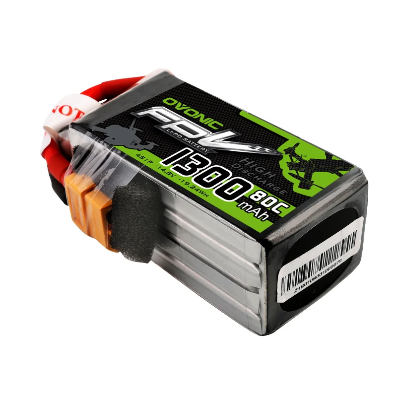 Аккумулятор OVONIC 1300 мАч 80C Max 160C Lipo 4S1P 14 8 в с разъемом XT60 для рамы FPV 240