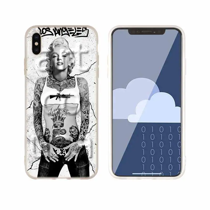 as the picture 09 Чехол для телефона s, силиконовый мягкий чехол для iPhone 11 Pro X XS Max XR 6 6S 7 8 Plus 5 4S SE, сексуальный чехол с татуировкой для девушек, классный чехол Xi - Цвет: as the picture 09