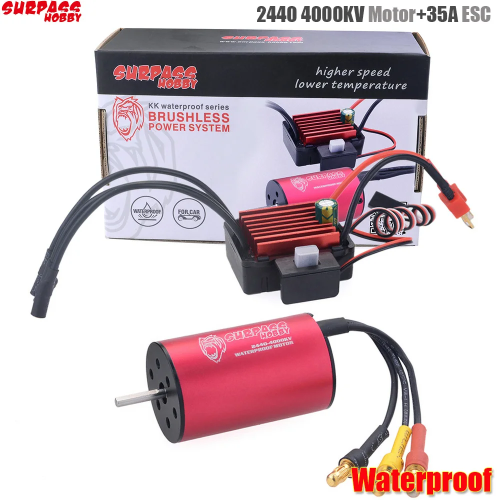 Surpass Hobby 2440 4000kv бесщеточный мотор + 35A скоростной контроллер ESC водонепроницаемый 2