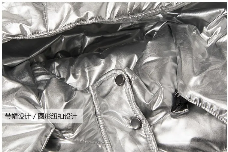 Оптовая продажа Зимняя Новая модная женская Серебристая Толстая теплая пуховая