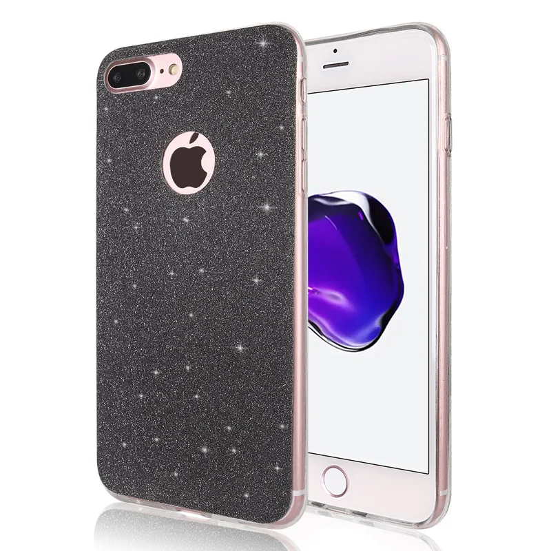 Черный Блестящий матовый чехол для iPhone 6, 6 S, 7, 8 Plus, 5, 5S, SE, X, 10, XS MAX, 6 Plus, 6S Plus, 7 Plus, 8 Plus, XSMAX, мягкий Роскошный чехол для сотового телефона - Цвет: Черный