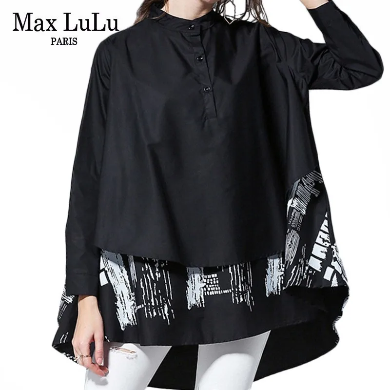 Женские хлопковые топы и блузки Max LuLu винтажные дизайнерские рубашки оверсайз с