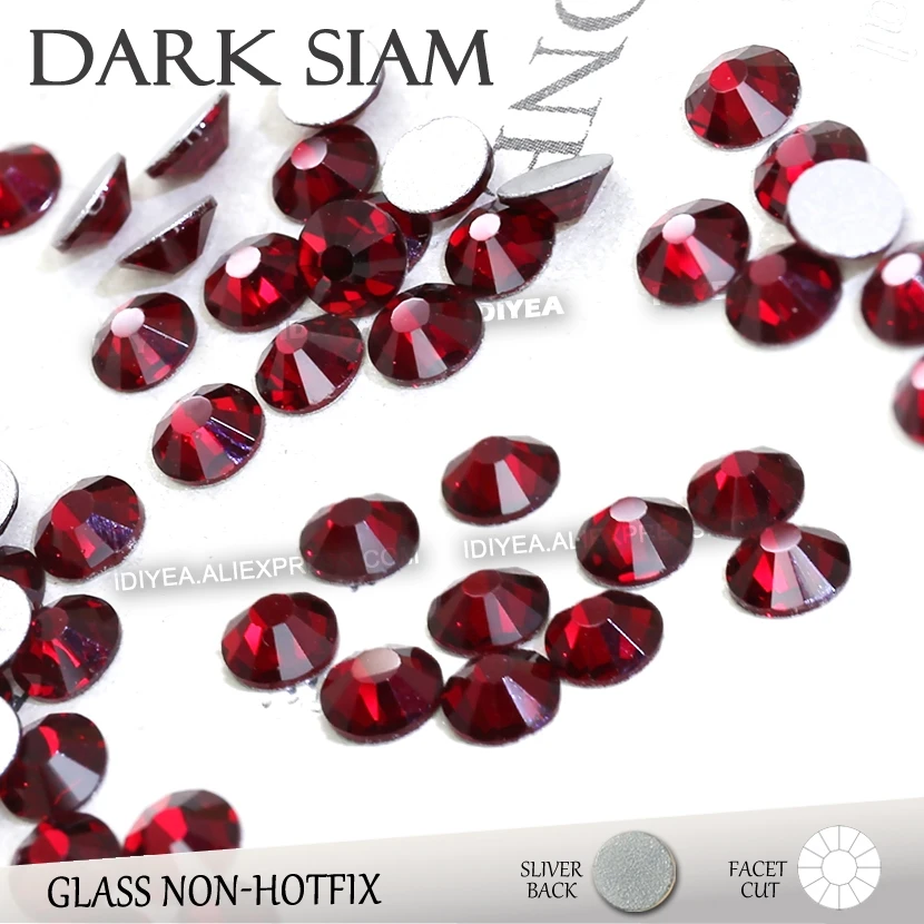 Стразы для дизайна ногтей Dark Siam SS3 SS4 SS5 SS6 SS10 SS20 SS30|dark siam|non hotfixhotfix rhinestones ss6 |