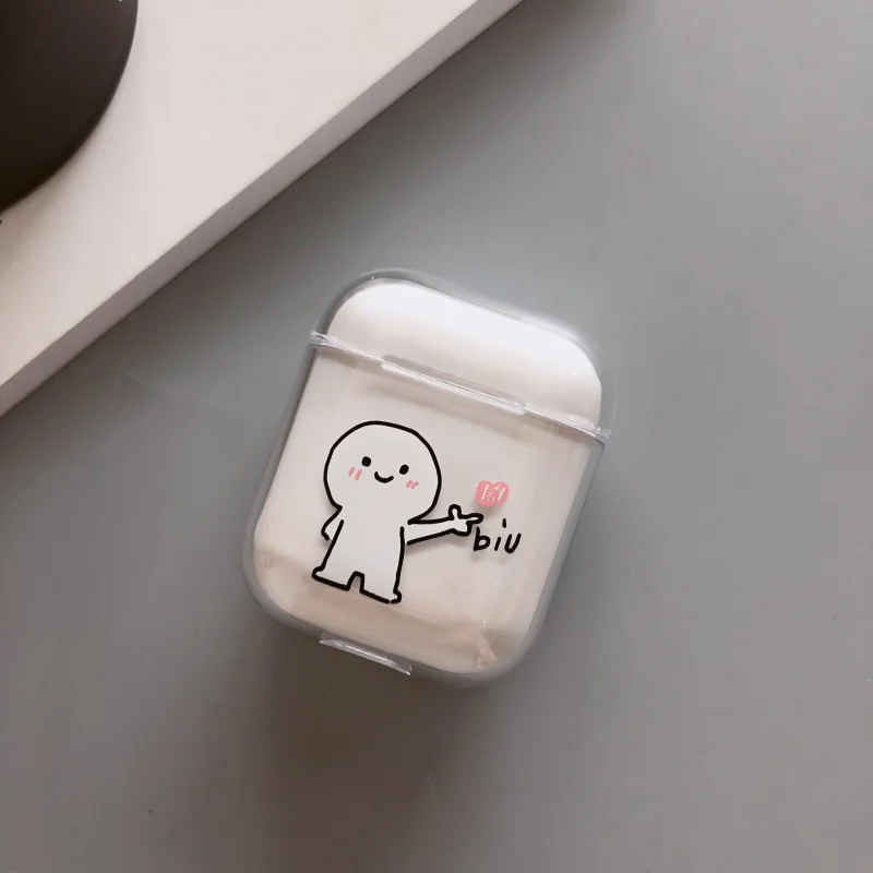 Чехол Airpods, милый чехол для airpods, мультяшный защитный жесткий чехол, прозрачный беспроводной чехол для наушников для iphone, чехол для наушников